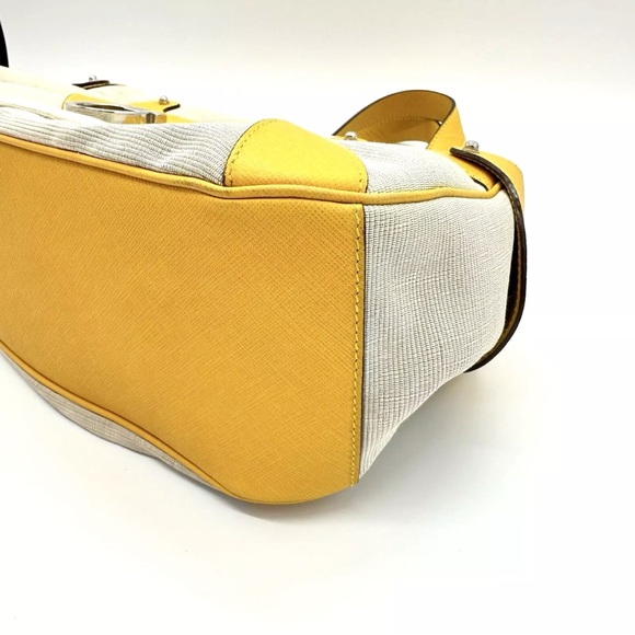 Salvatore Ferragamo Yellow and Cream Shoulder Bag - Picture 16 of 16